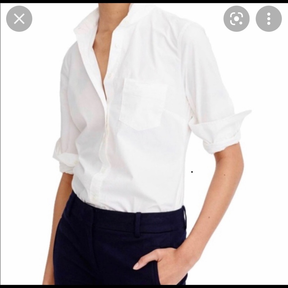 J Crew Stretch Perfect Shirt White XS